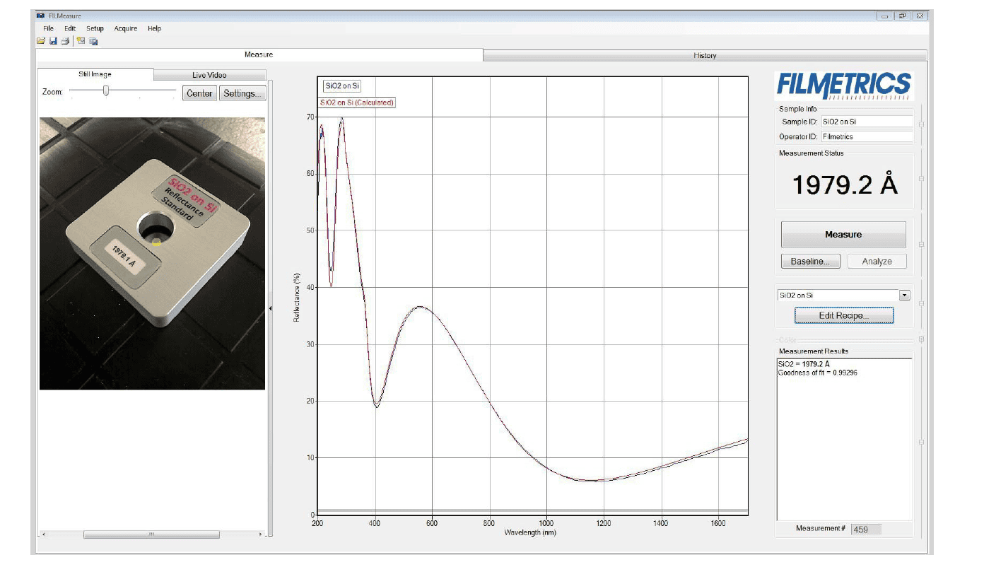 硅上氧化硅測量厚度數(shù)據(jù)